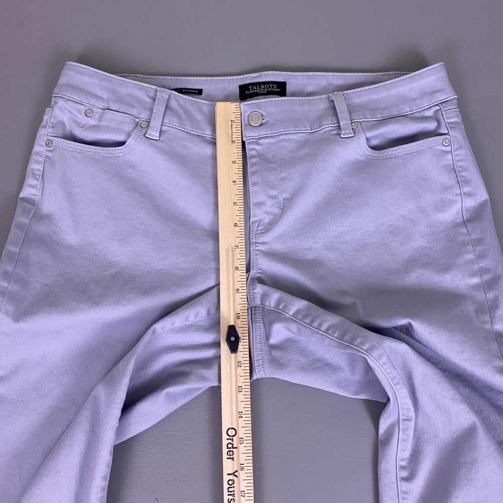 Talbots Flawless Five-Pocket Boyfriend Pants 14W Light Gray Cotton Lyocell - Picture 7 of 12